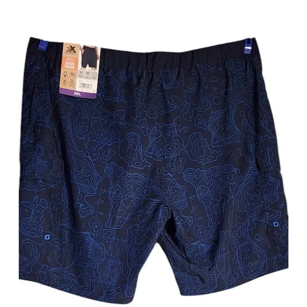 ZeroXposur Mens XXL Blue Swim Trunks Board Shorts UPF 50+ Quick Dry Pockets NWT